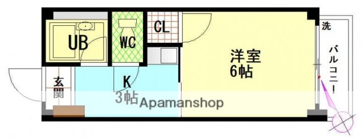 広島県広島市佐伯区五日市中央2丁目の賃貸マンションの間取り