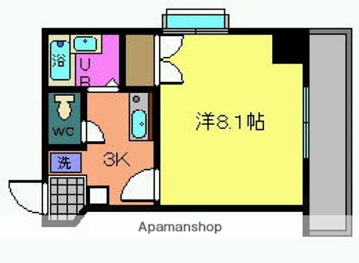 広島県広島市中区榎町の賃貸マンションの間取り