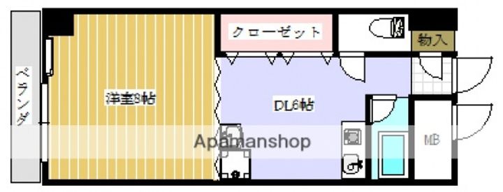 広島県広島市中区小町の賃貸マンションの間取り
