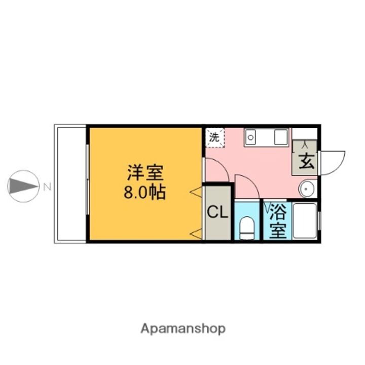 広島県広島市佐伯区五月が丘5丁目の賃貸アパート103の間取り