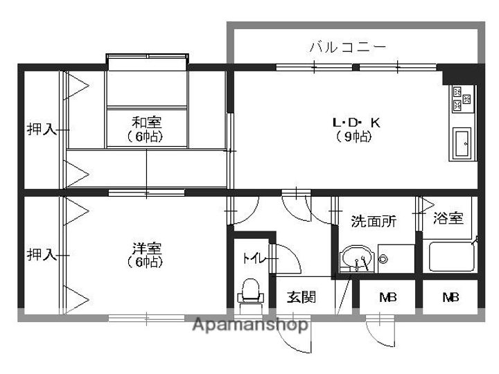 広島県広島市安佐南区緑井4丁目の賃貸マンションの間取り