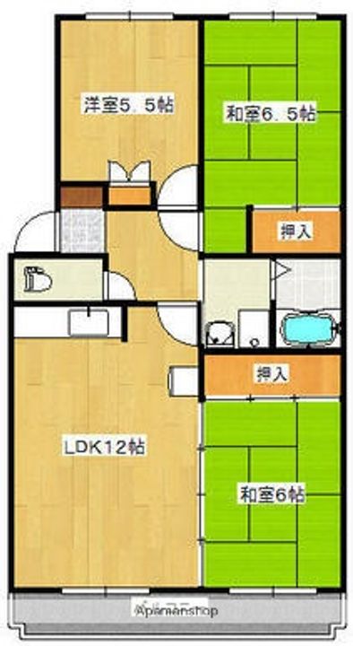 広島県広島市安佐南区大町東1丁目の賃貸マンションの間取り