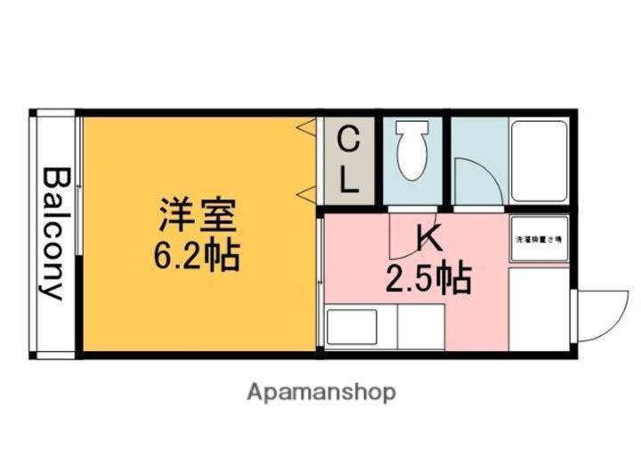 広島県広島市佐伯区吉見園の賃貸アパート202の間取り