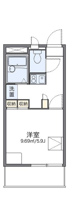 レオパレスFLORAⅡ208の間取り