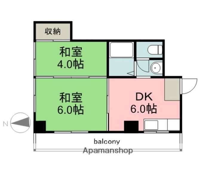 広島県広島市中区吉島東2丁目の賃貸マンションの間取り