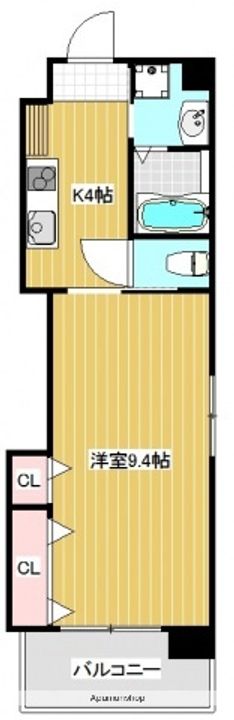 広島県広島市中区上幟町の賃貸マンションの間取り
