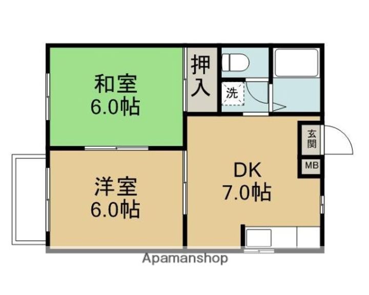 広島県広島市安佐南区川内2丁目の賃貸マンションの間取り