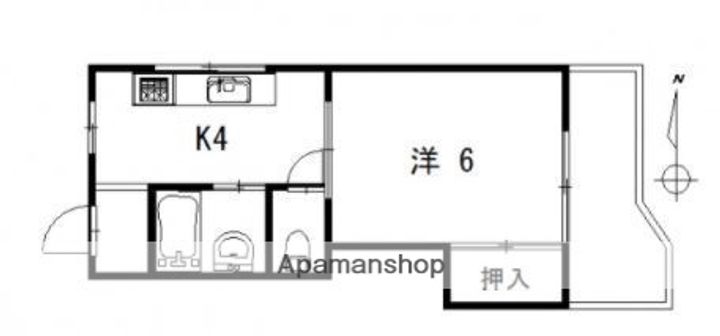 広島県広島市西区中広町2丁目の賃貸マンションの間取り