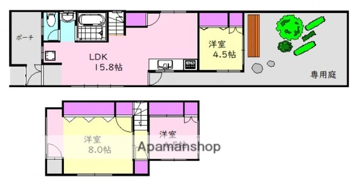 広島県広島市中区西十日市町(一戸建)の賃貸物件の間取り