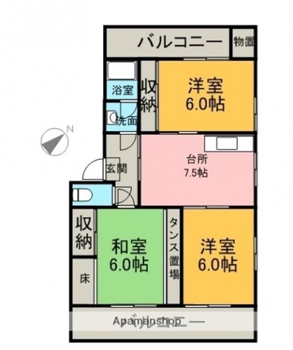 広島県広島市西区己斐西町の賃貸マンションの間取り