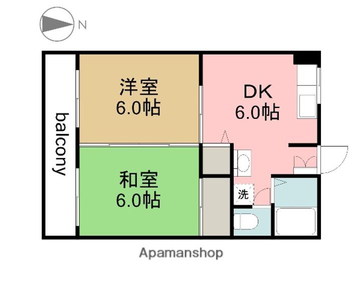 広島県広島市佐伯区旭園の賃貸アパートの間取り