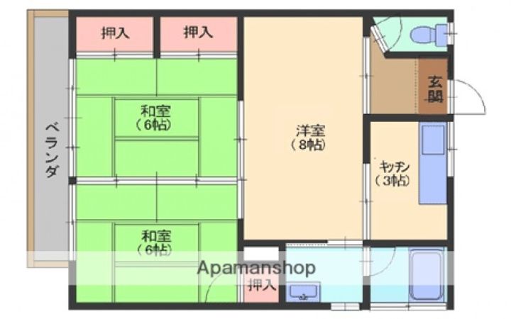 広島県広島市佐伯区五日市中央5丁目の賃貸アパートの間取り