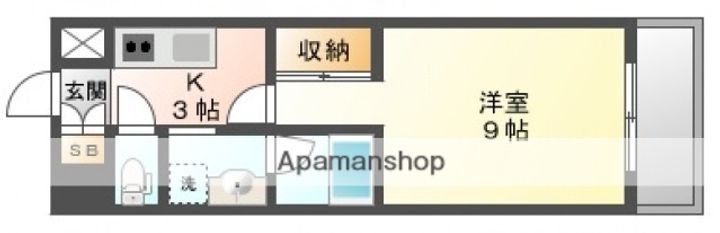 広島県広島市中区榎町の賃貸マンションの間取り