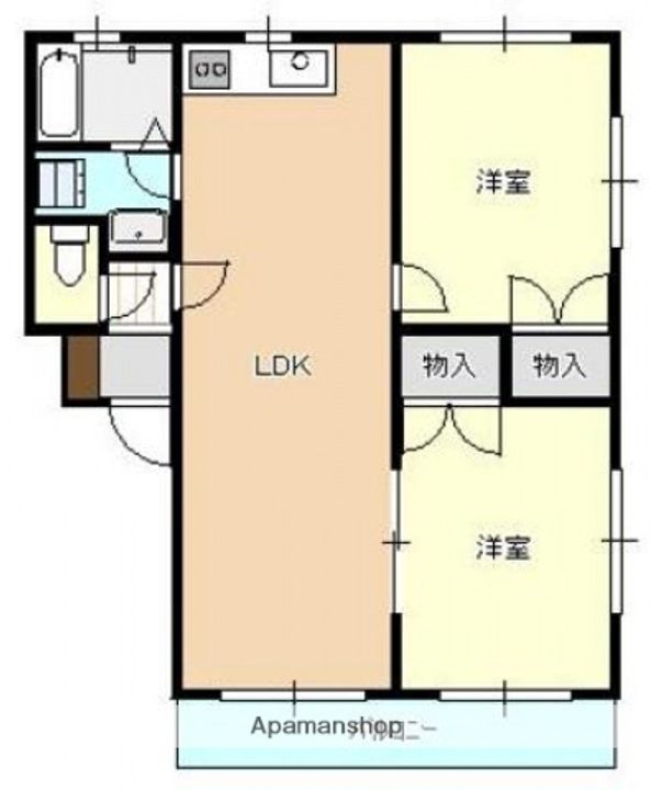広島県広島市東区戸坂山根1丁目の賃貸アパートの間取り