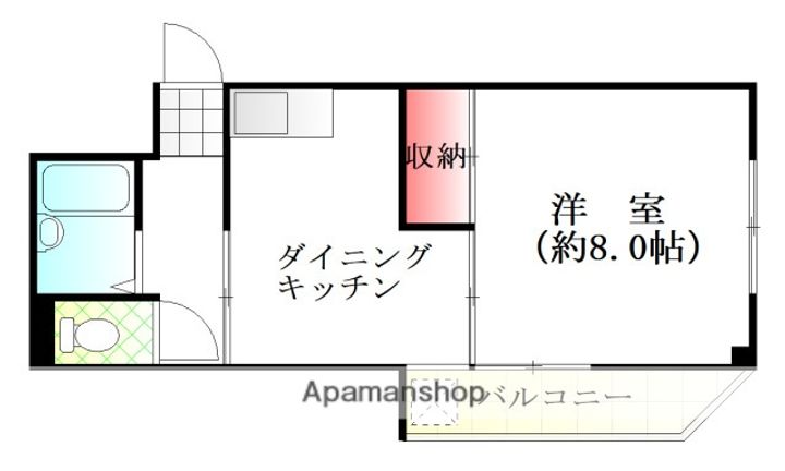 広島県広島市南区比治山本町の賃貸マンションの間取り