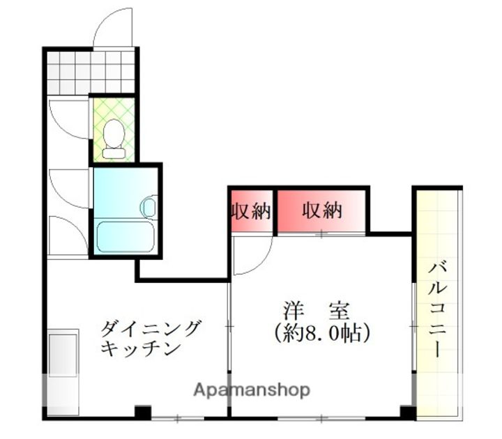 広島県広島市南区比治山本町の賃貸マンションの間取り