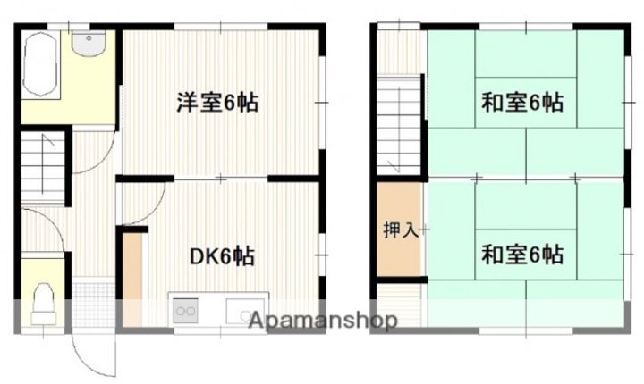 広島県広島市佐伯区皆賀2丁目(一戸建)の賃貸物件の間取り