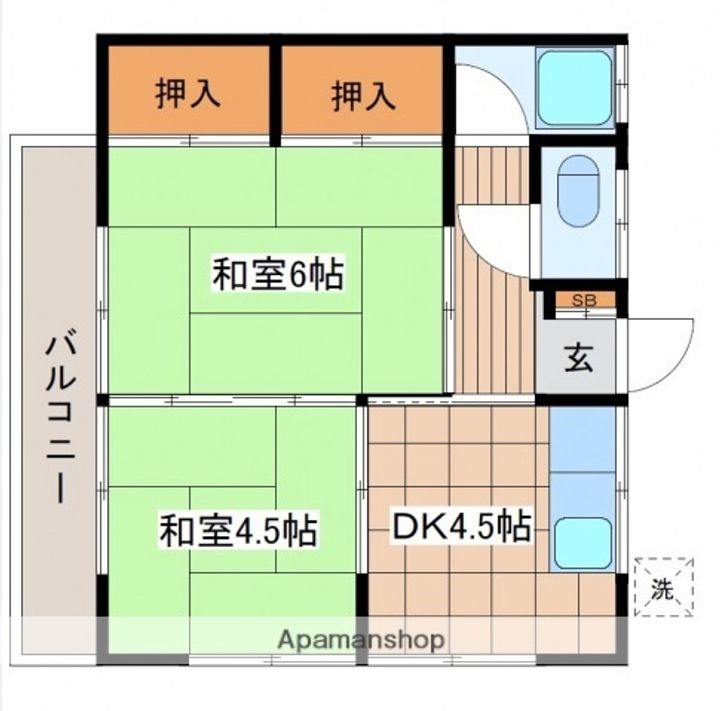 広島県広島市南区丹那町の賃貸アパートの間取り