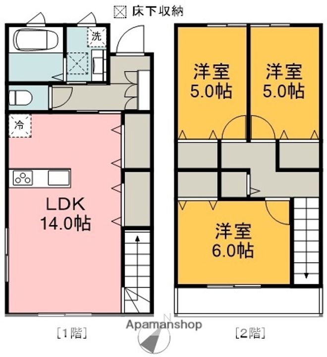 広島県広島市南区段原山崎2丁目(一戸建)の賃貸物件の間取り
