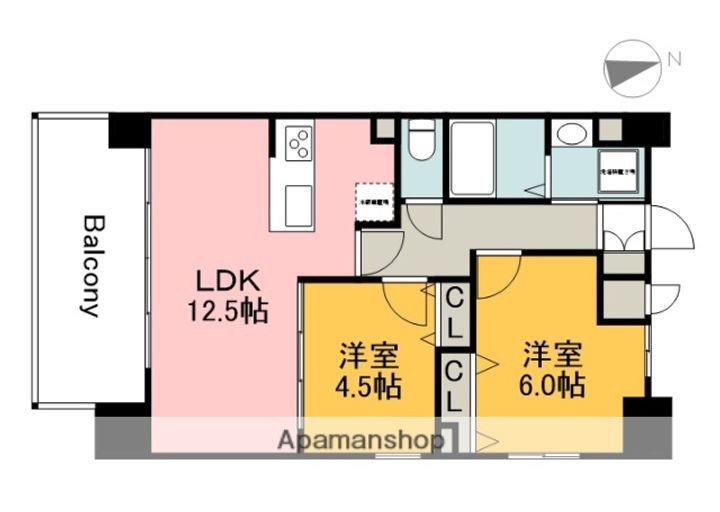 広島県広島市南区宇品海岸1丁目の賃貸マンションの間取り