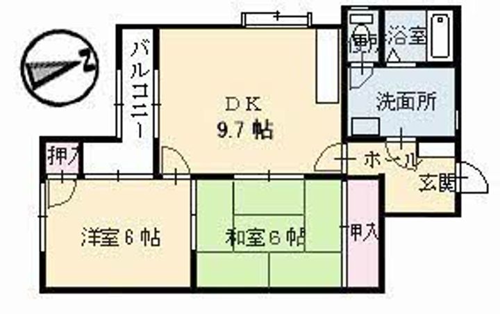 広島県広島市中区江波東1丁目の賃貸マンションの間取り