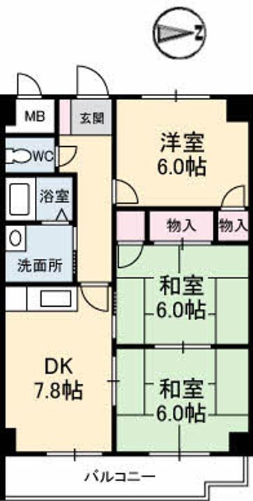 広島県広島市安佐南区東野1丁目の賃貸マンションの間取り