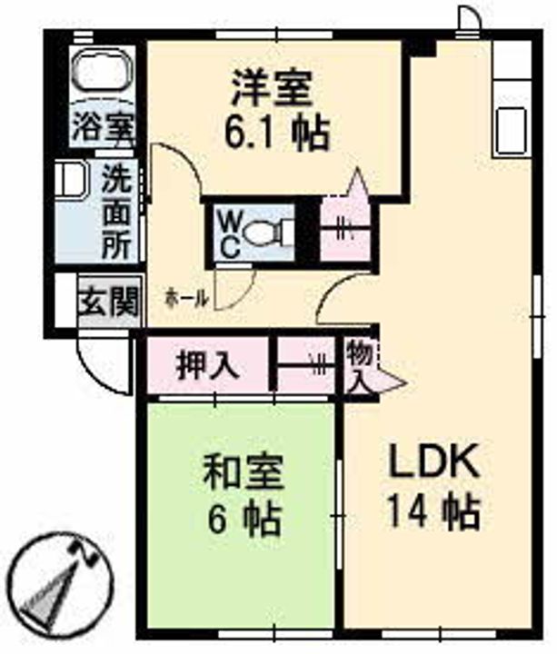 広島県広島市西区高須3丁目の賃貸アパートの間取り