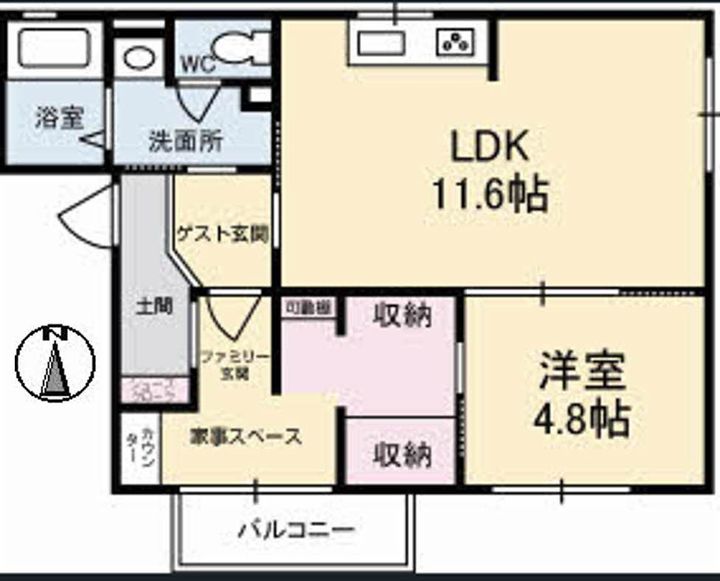 広島県広島市安芸区船越5丁目の賃貸アパートの間取り