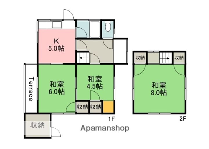 広島県広島市安芸区船越6丁目(一戸建)の賃貸物件の間取り