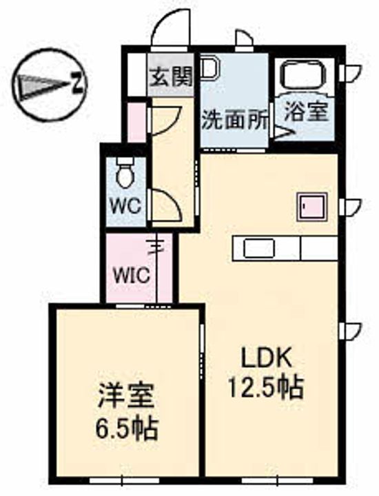 広島県広島市安佐北区落合1丁目の賃貸アパートの間取り