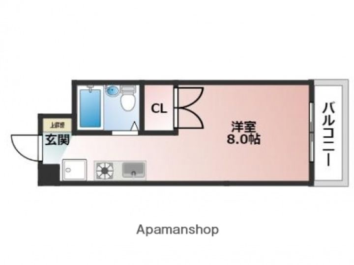広島県広島市安芸区船越5丁目の賃貸マンションの間取り