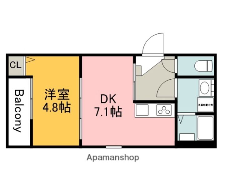 広島県広島市西区草津南1丁目の賃貸アパートの間取り