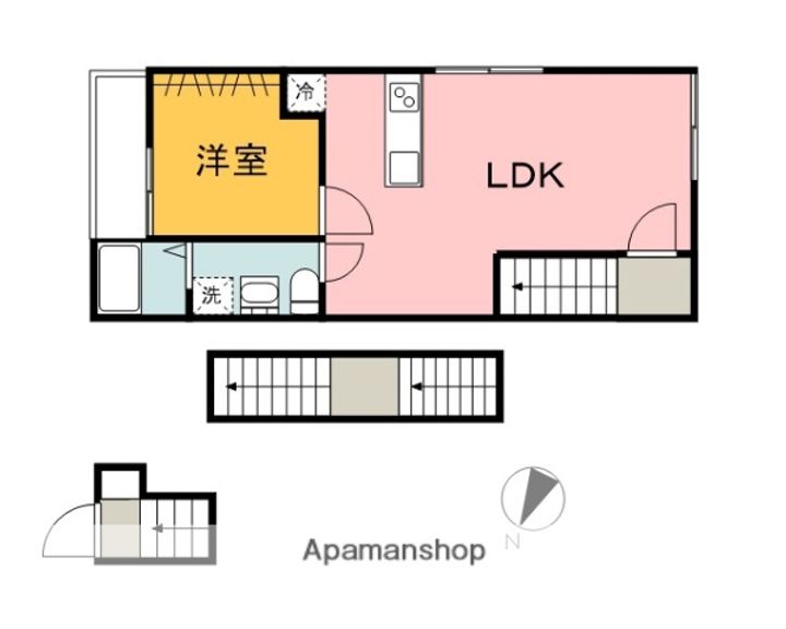 広島県広島市東区戸坂山根2丁目の賃貸アパートの間取り