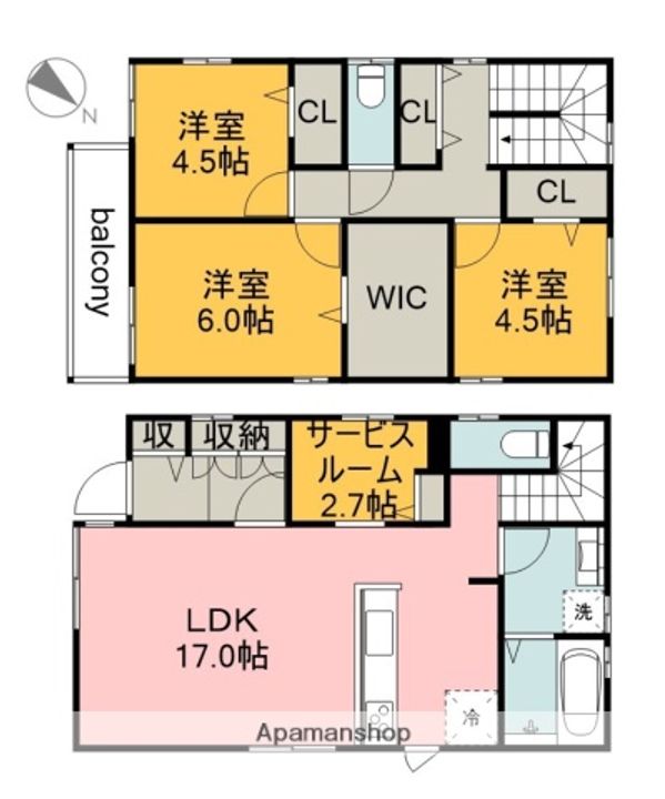 広島県広島市西区井口明神1丁目(一戸建)の賃貸物件の間取り