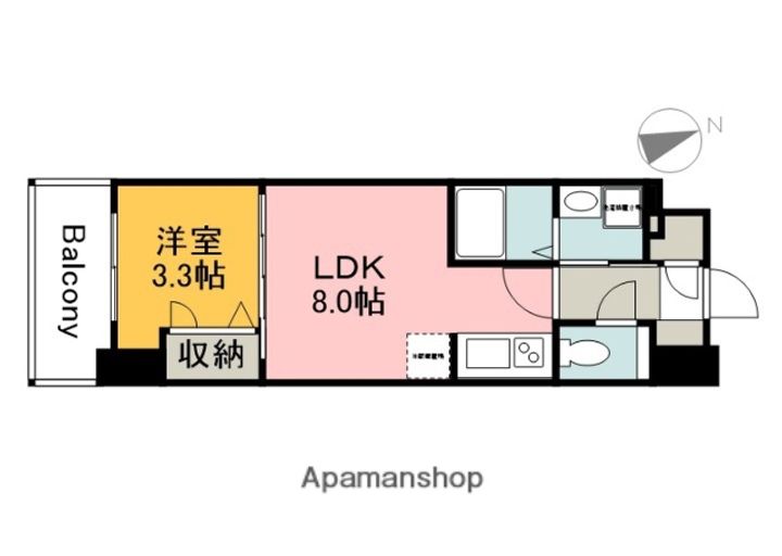 広島県広島市西区中広町1丁目の賃貸マンションの間取り