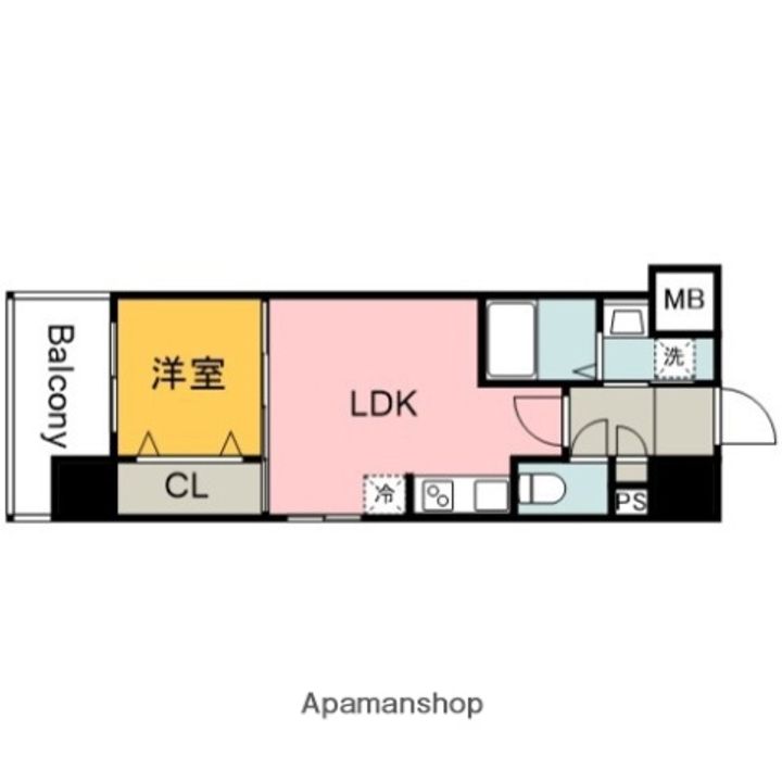 広島県広島市西区西観音町の賃貸マンションの間取り