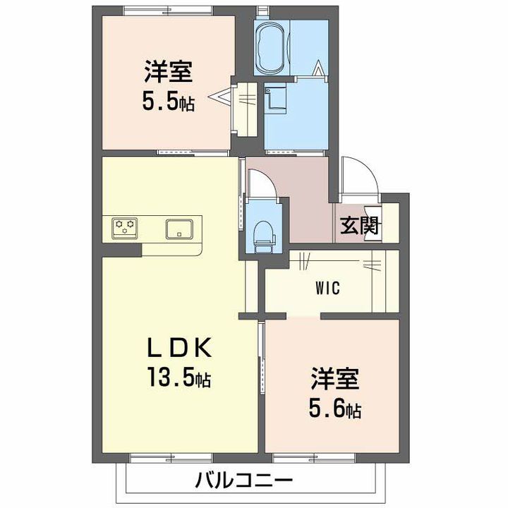 広島県広島市佐伯区五日市中央7丁目の賃貸アパートの間取り