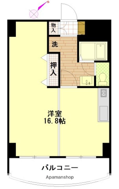 広島県広島市安佐北区落合南3丁目の賃貸マンションの間取り