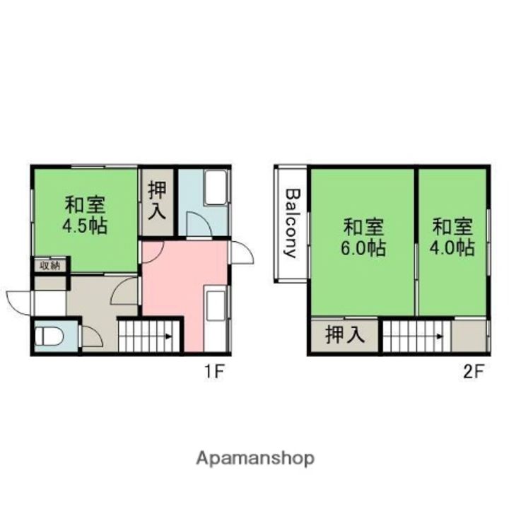 広島県広島市安佐南区川内2丁目(一戸建)の賃貸物件戸建ての間取り