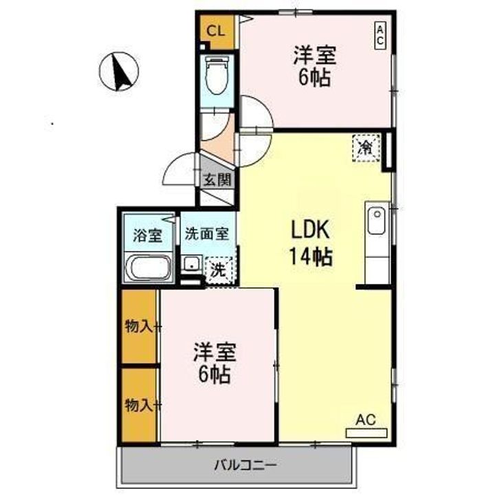 セゾン高取北弐番館101の間取り