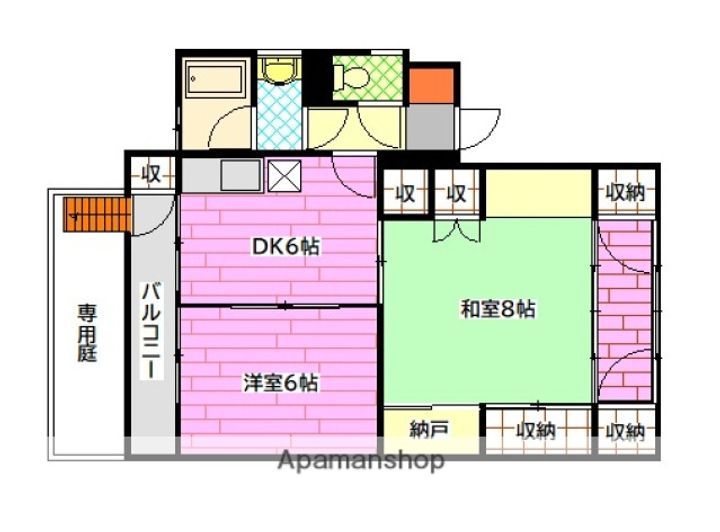 広島県広島市南区宇品御幸1丁目の賃貸マンションの間取り