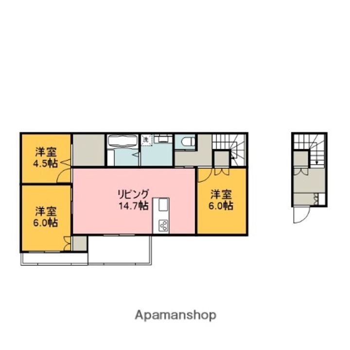 広島県広島市南区東雲本町2丁目の賃貸アパートの間取り