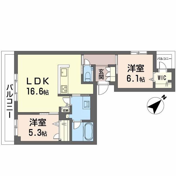 広島県広島市西区古江東町の賃貸マンションの間取り
