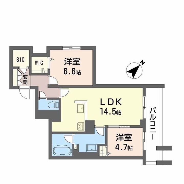 広島県広島市西区古江東町の賃貸マンションの間取り