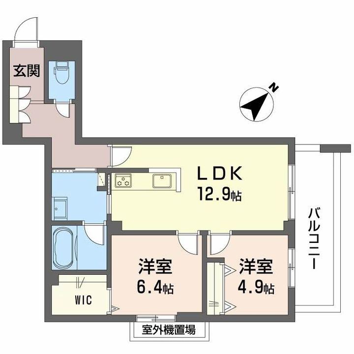 広島県広島市西区古江東町の賃貸マンションの間取り