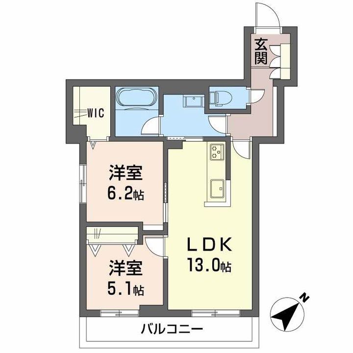 広島県広島市西区古江東町の賃貸マンションの間取り