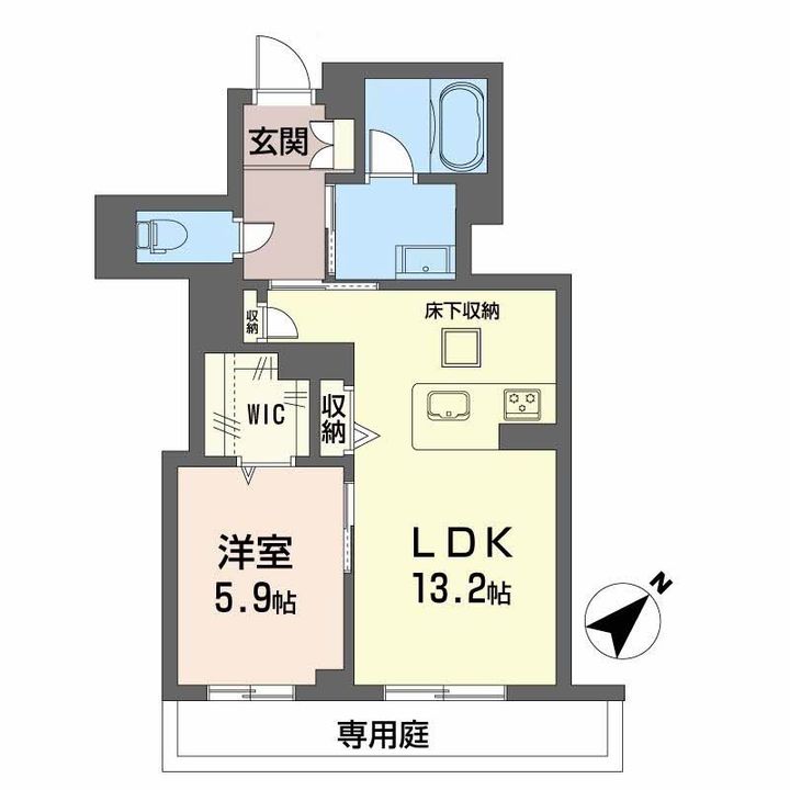 広島県広島市西区古江東町の賃貸マンションの間取り
