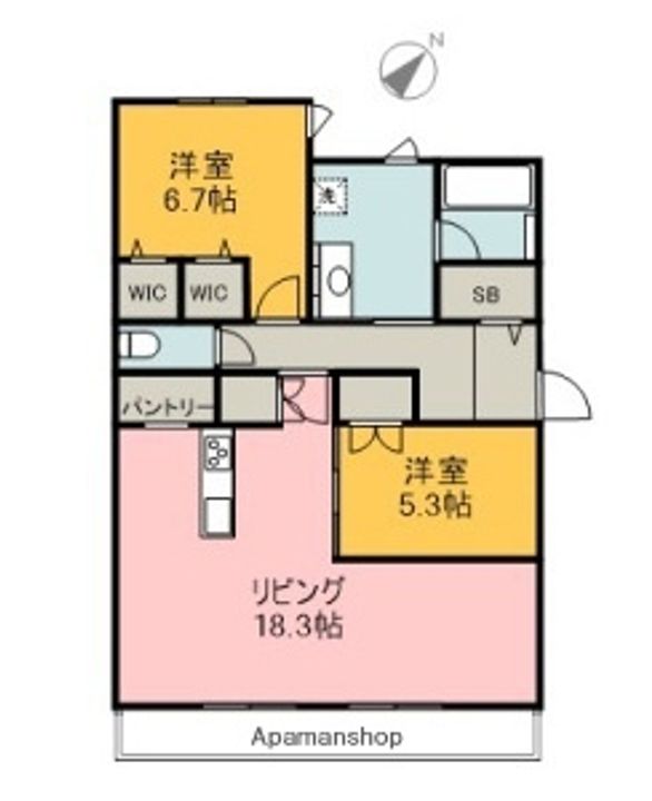 広島県広島市西区庚午中3丁目の賃貸マンションの間取り