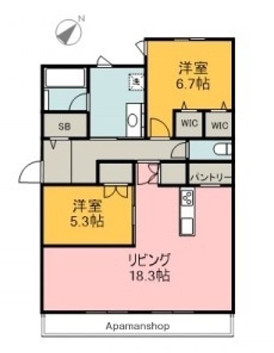 広島県広島市西区庚午中3丁目の賃貸マンションの間取り