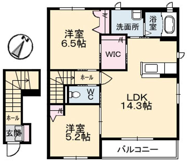 広島県広島市東区馬木9丁目の賃貸アパートの間取り